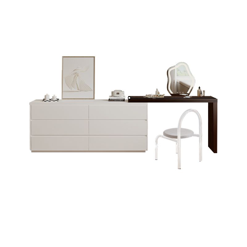 15.74" Wide Make-up Vanity White Makeup Vanity Desk Table with 6 Drawers