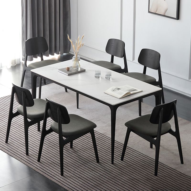 Silla de comedor moderna con respaldo abierto, silla lateral sin brazos de comedor de madera para el hogar