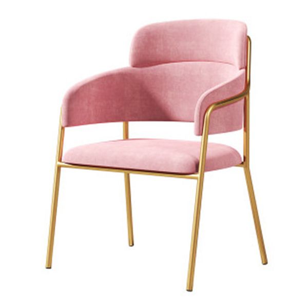 Chaise de salle à manger de cuisine en métal de style Glam, chaises latérales arrière ouvertes en cuivre