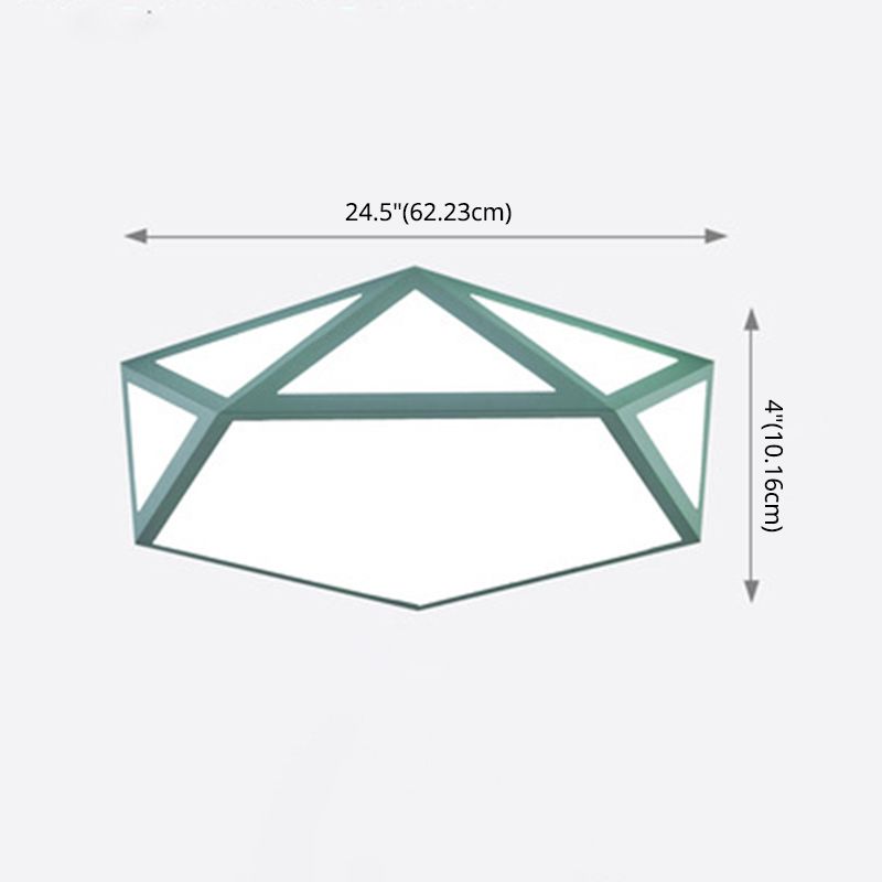 Nordic Style Flush Mount Ceiling Lamp Diamond Shape LED Flush Mount Lighting for Bedroom