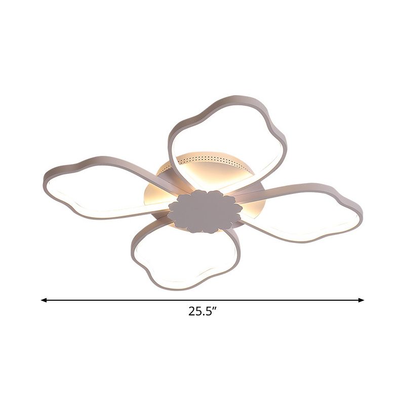 White Clover LED Close to Ceiling Light Minimalist Aluminum Flush Mount Lighting in Warm/White Light