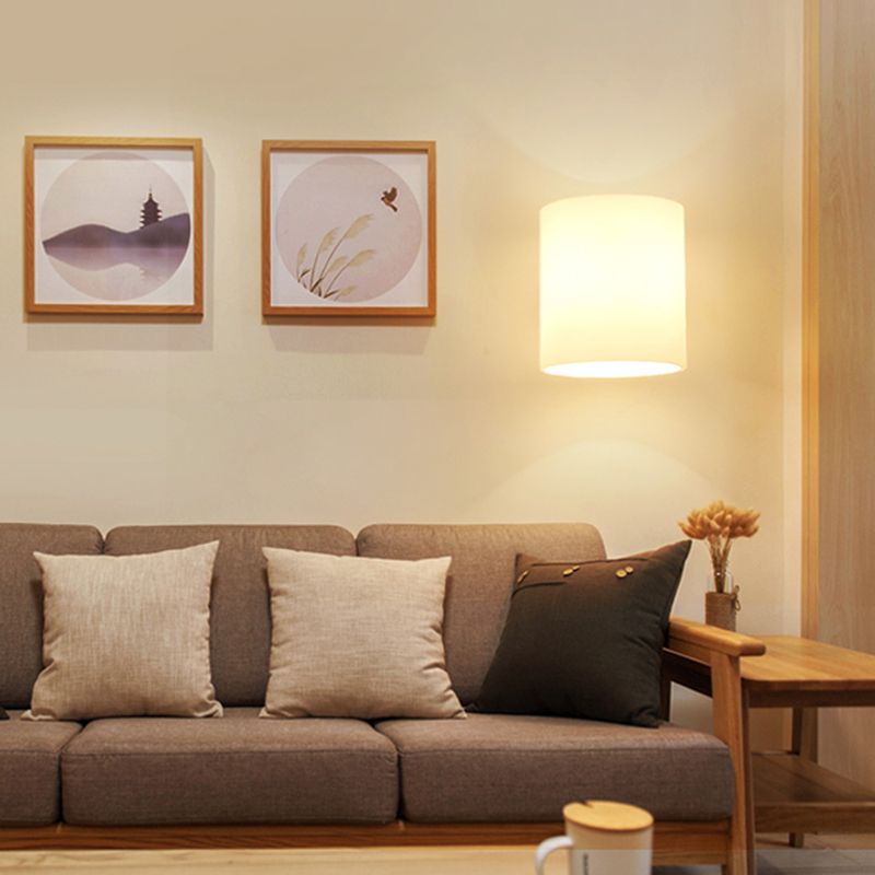 Japanese Style Wall Light Fixture Solid Wood Geometric Wall Sconce for Bedroom