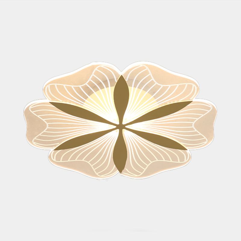 Metal Flower Shape Flush Ceiling Light Modern Style 1 Light Flush Mount Lighting