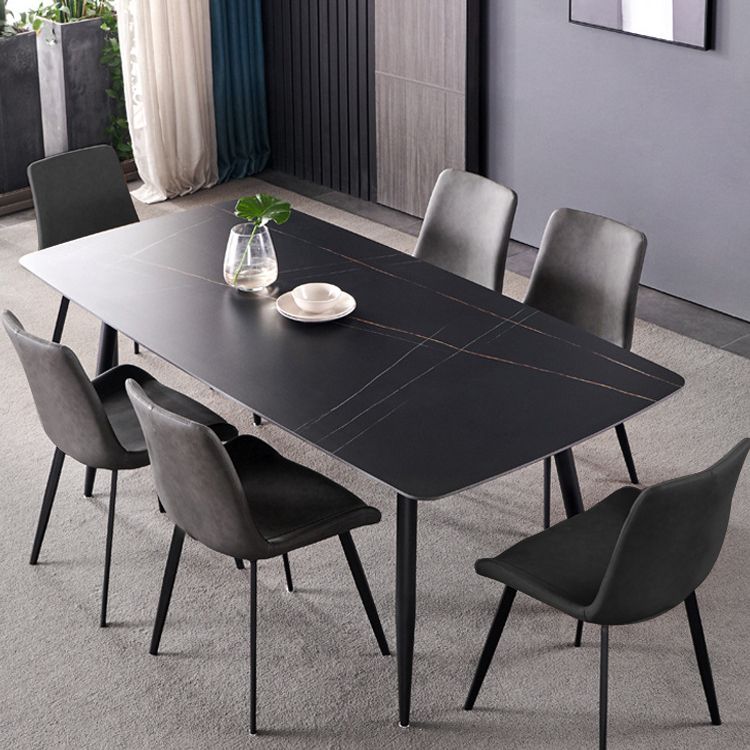 Silla auxiliar de cuero moderna para restaurante, silla de comedor con respaldo sólido (juego de 2)