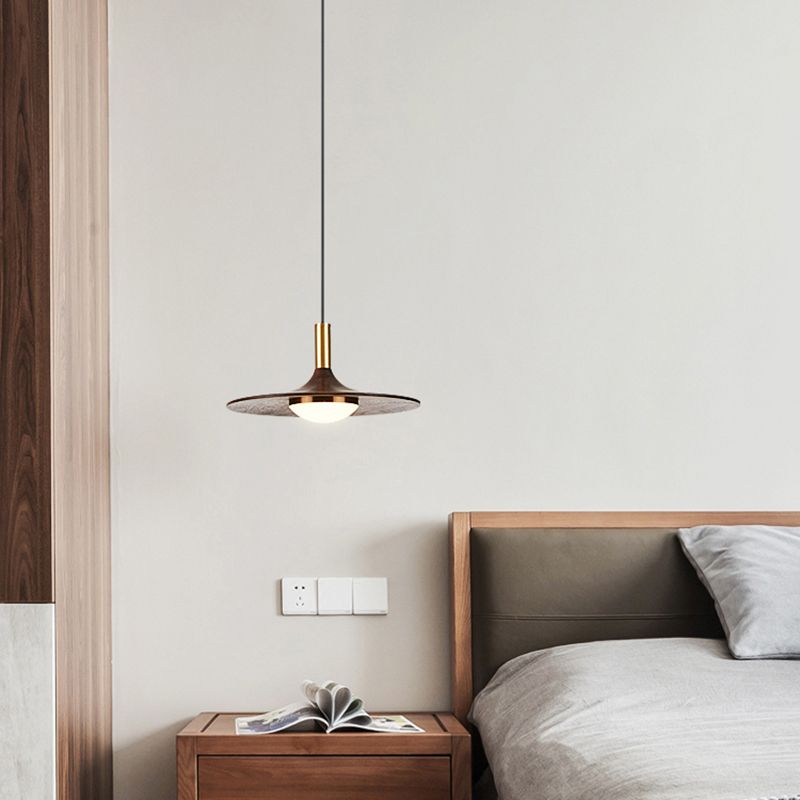 Braune Anhänger Beleuchtungsrichtung moderne Kegelform aus Walnussholz hängende Licht