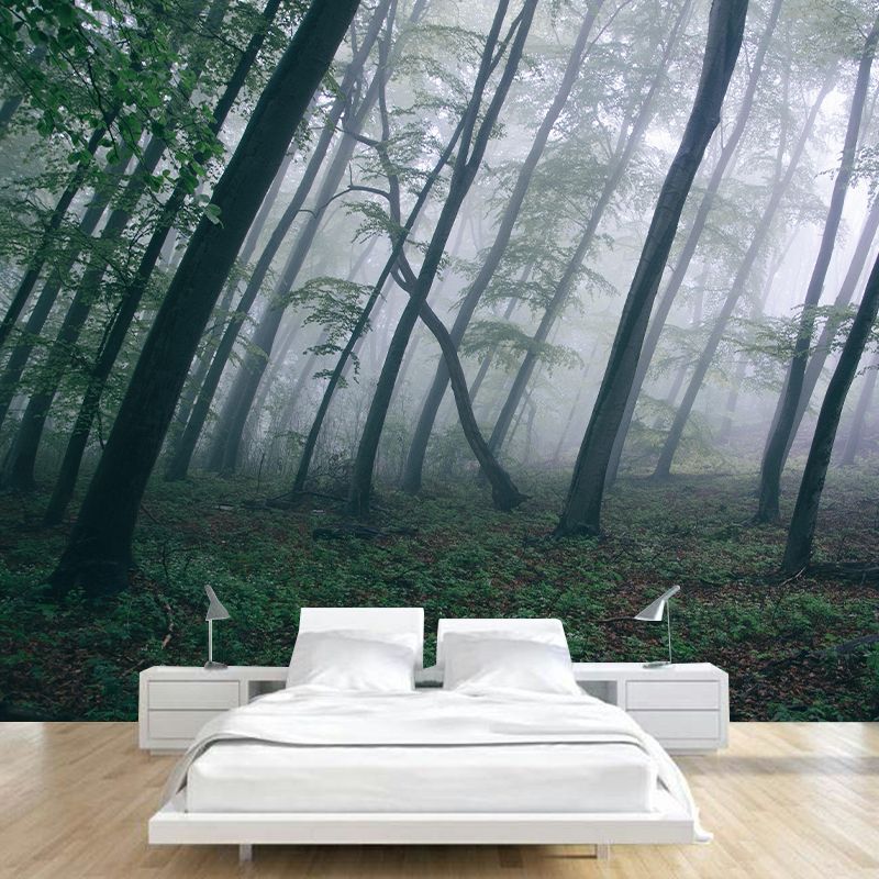 Forest Scenery Wall Mural Modernism Style Wall Decoration for Sitting Room