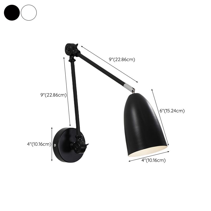 Contemporary Metal Wall Sconce Minimalist Wall Light Fixture with Adjustable Arm