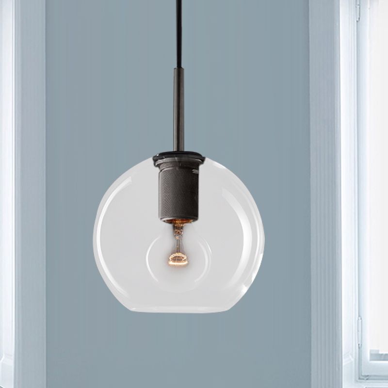 Black/Brass/Chrome Triangle/Round Pendant Lamp Post Modernist 1 Light Clear Glass Ceiling Light Fixture