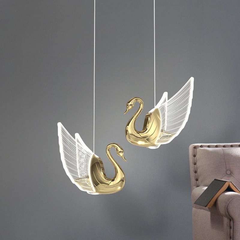 Swan Shape 1 Head plafond Pendant lampe Postmodern Metal Metal Plafond Light for Dinning Room Bedroom