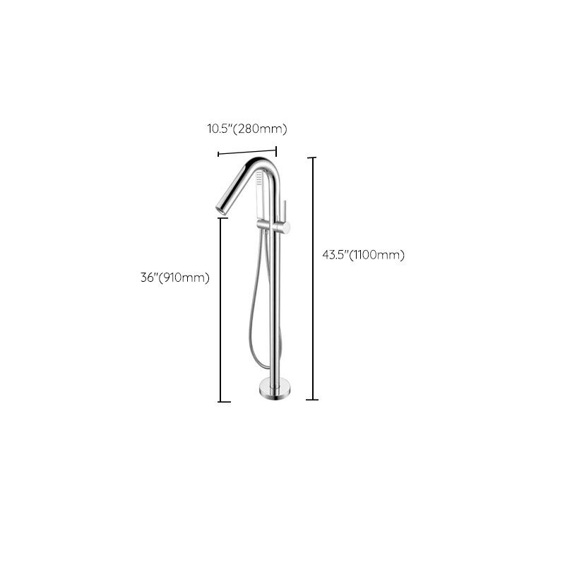 Modern Freestanding Bathtub Faucet Copper Floor Mounted Lever Handle Tub Faucet Trim