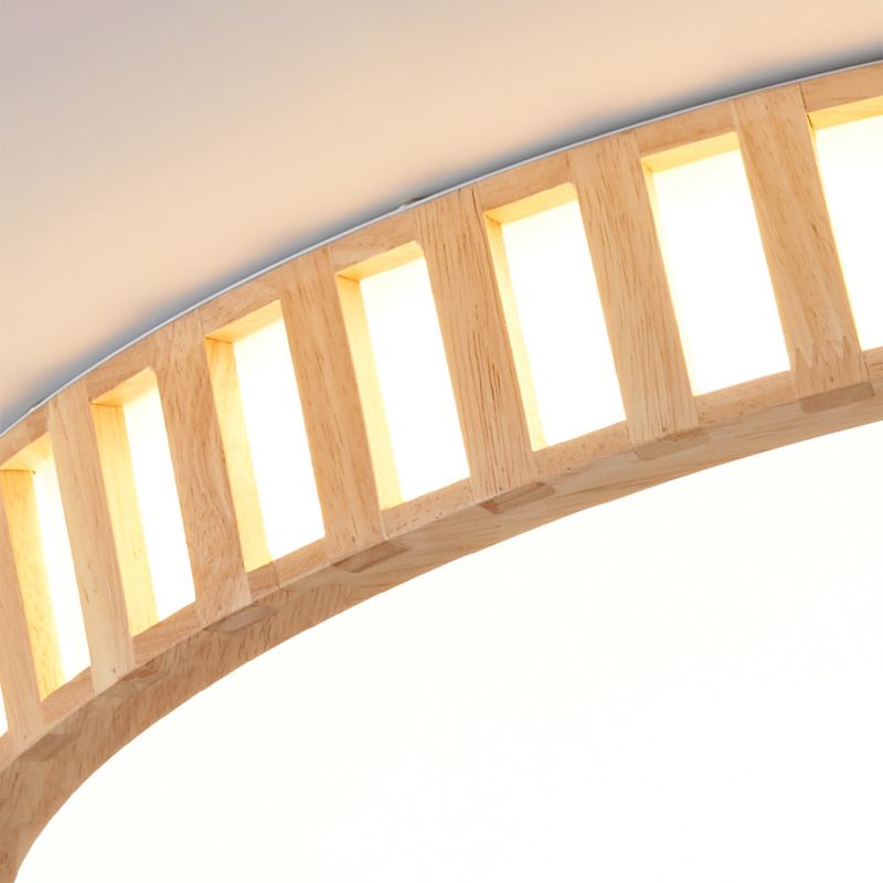 Bois 1-Flush léger Mount Ceiling Fixture Modern Style Drum Flush Mount Lamp for Living Room