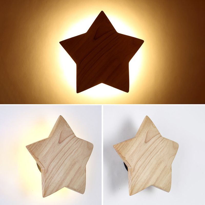 Illuminazione a led in legno di legno creativo forma a forma di illuminazione ambientale per camera da letto