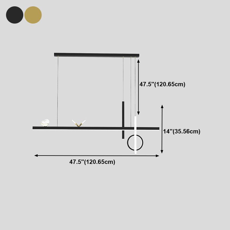 Linear Shape Island Lighting Ideas Contemporary Style Metal Island Pendants