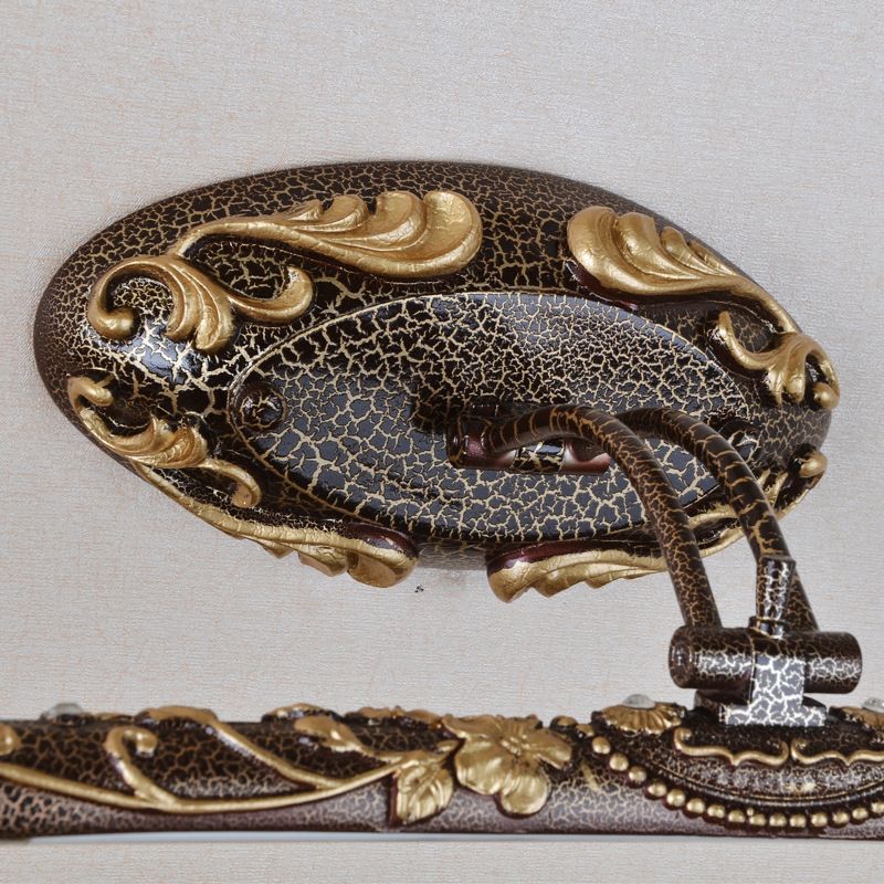 Brown Elongated Vanity Light Fixture Classic Metal LED Bathroom Sconce Lamp in White/Warm Light, 19.5"/23.5"/26" Wide