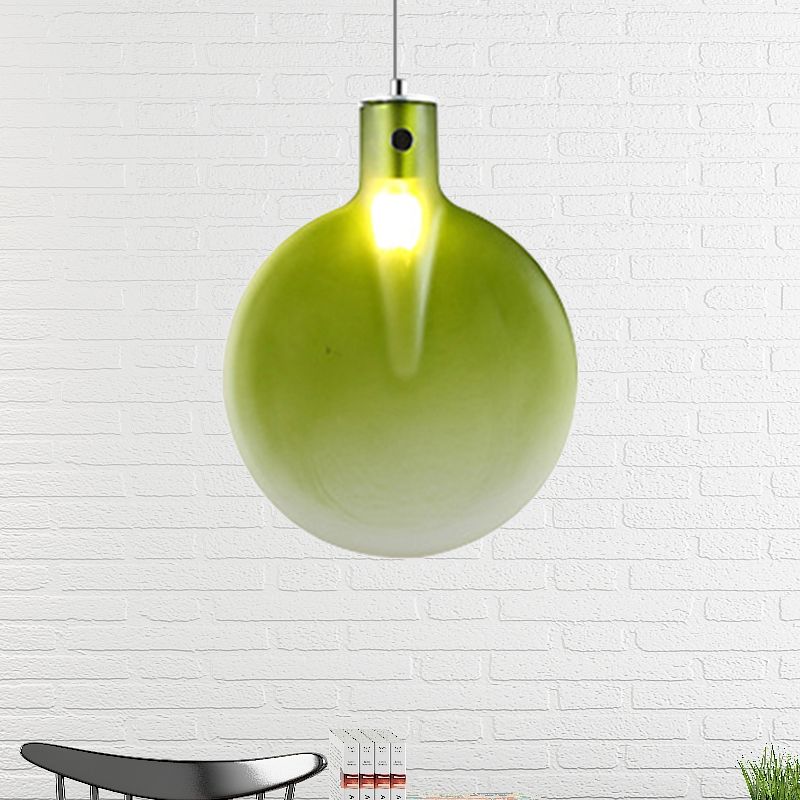 Bola de bola colgante de techo nórdico 1 marrón claro/verde/amarillo colgante de suspensión de vidrio para sala de estar