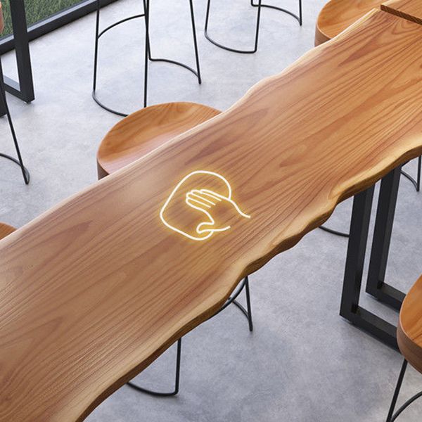 Rectangle Solid Wood Bar Table Set Luxurious 1/3 Pieces Counter Table with High Stools