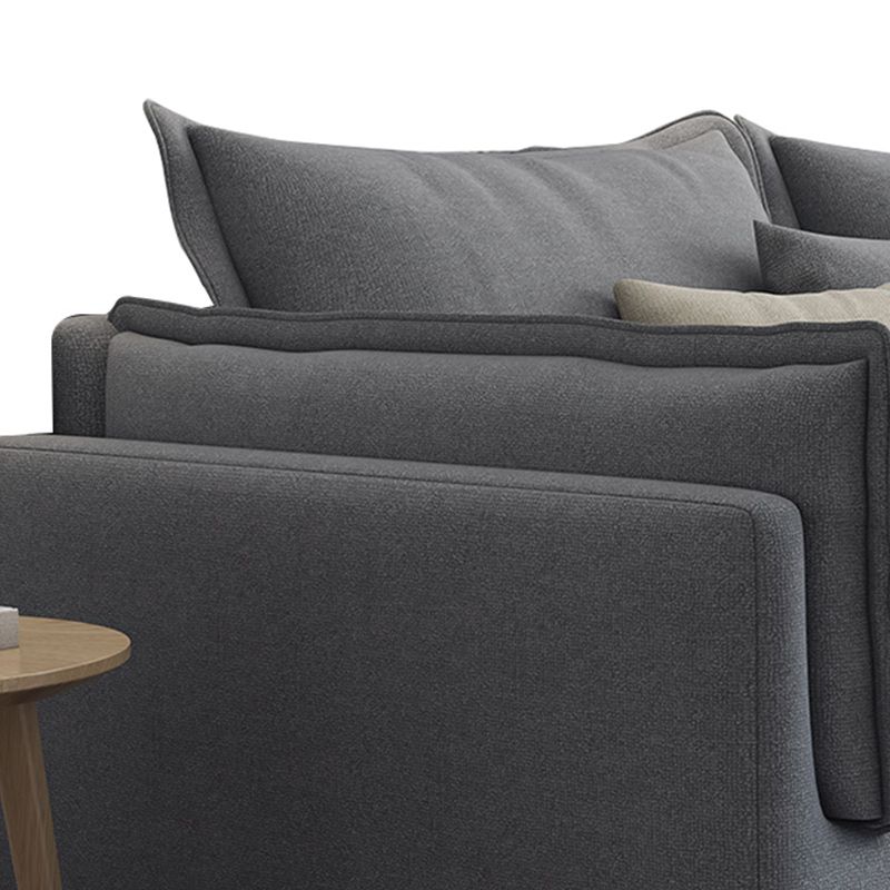 Fabric Living Room Pillow Top Arm Standard Cushions Light-grey Settee