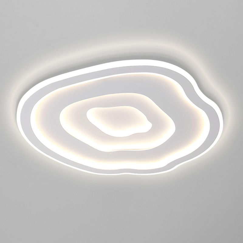 Nordic Ceiling Light Fixture Multi-Layer White Flush Mount for Bedroom