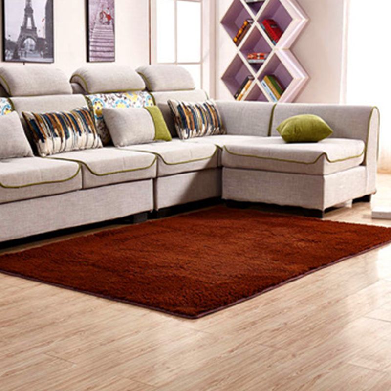 Simple Multi Color Plain Rug Cotton Comfort Area Carpet Non-Slip Backing Pet Friendly Rug for Bedroom