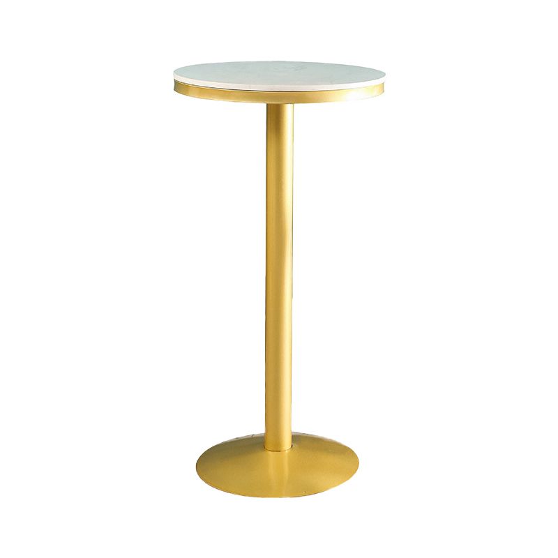 Mesa de barra de oro glamorosa mármol sintético 23.6 "w