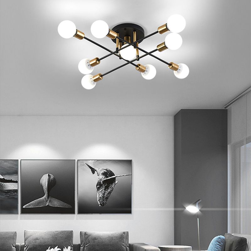 Nordic Style Iron Ceiling Lamp Adjustable Ceiling Light for Living Room