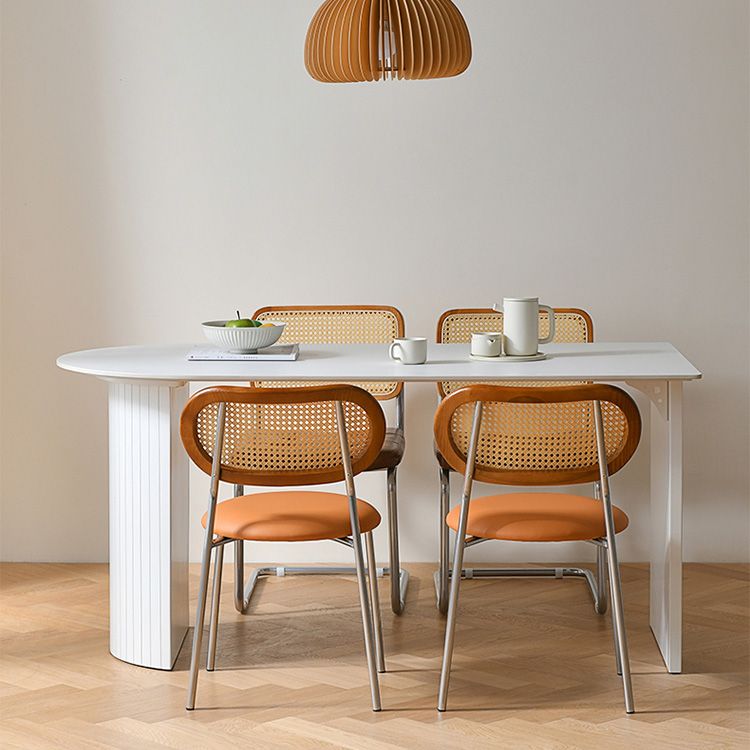 Modern Stone Dining Table Double Pedestal Table for Dining Room