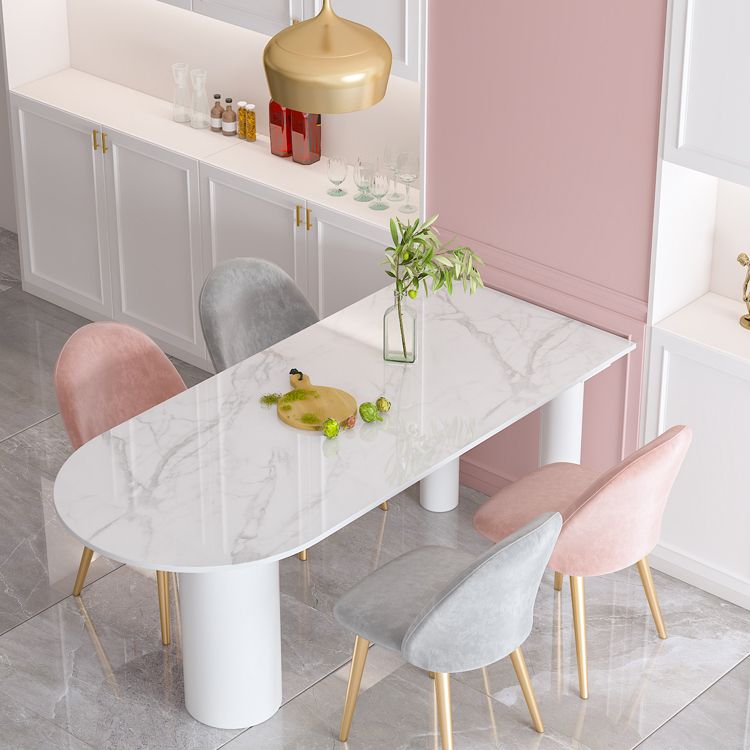 Freeform Sintered Stone White Table Simplicity 3 Legs Table for Home