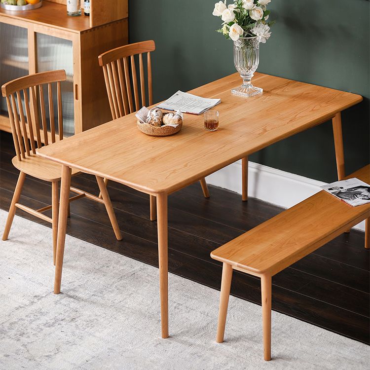 Vaste houten rechthoek eettafel in de natuur eigentijdse keuken houten tafel met 4 poten
