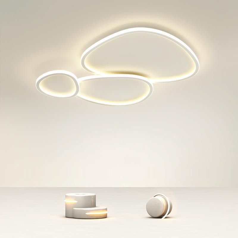White Modern Flush Mount Lighting Unique LED Ceiling Light for Living Room