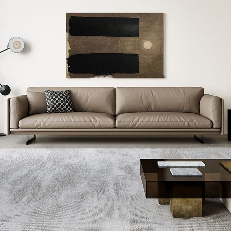 Mid Century Modern Sofa Gray Cushions Settee for Living Room