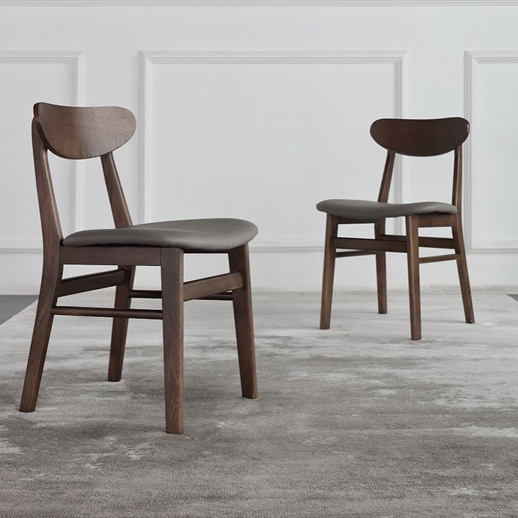 Solid Wood Side Chair Open Back Contemporary Kitchen Dining Chair