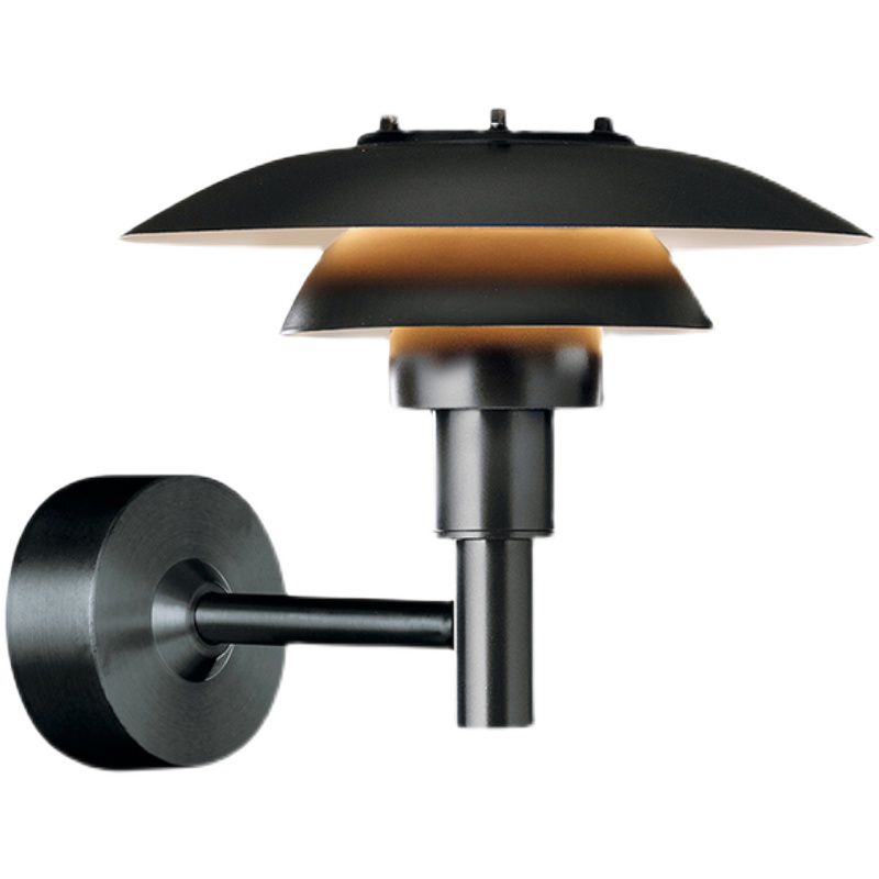 Matte Black Wall Lamp Industrial Aluminum 1 - Light Wall Armed Sconce