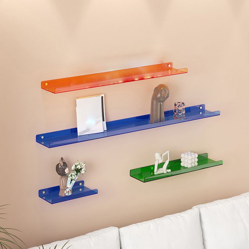 Contemporary Wall Mounted Bookcase Acrylic Book Shelf for Living Room