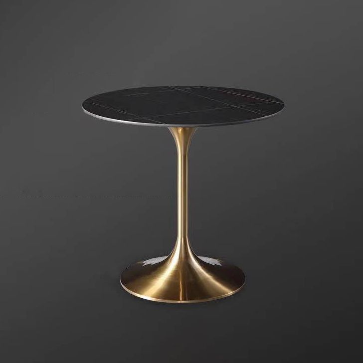 Runde zweifarbige Esstisch Sintered Stone Tisch Luxus mit Tulpbasis