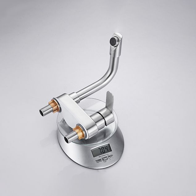 Bathroom Sink 304 Stainless Steel Center Faucet, Single Handle Bathroom Vanity Faucet