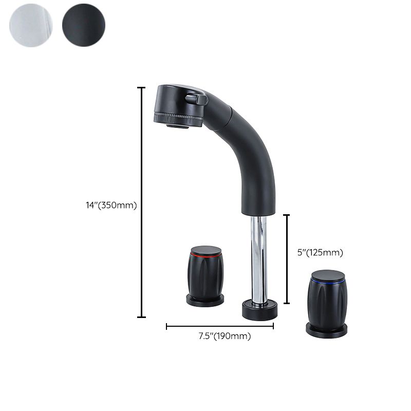 Widespread Bathroom Sink Faucet Double Handle Faucet with 3 Holes