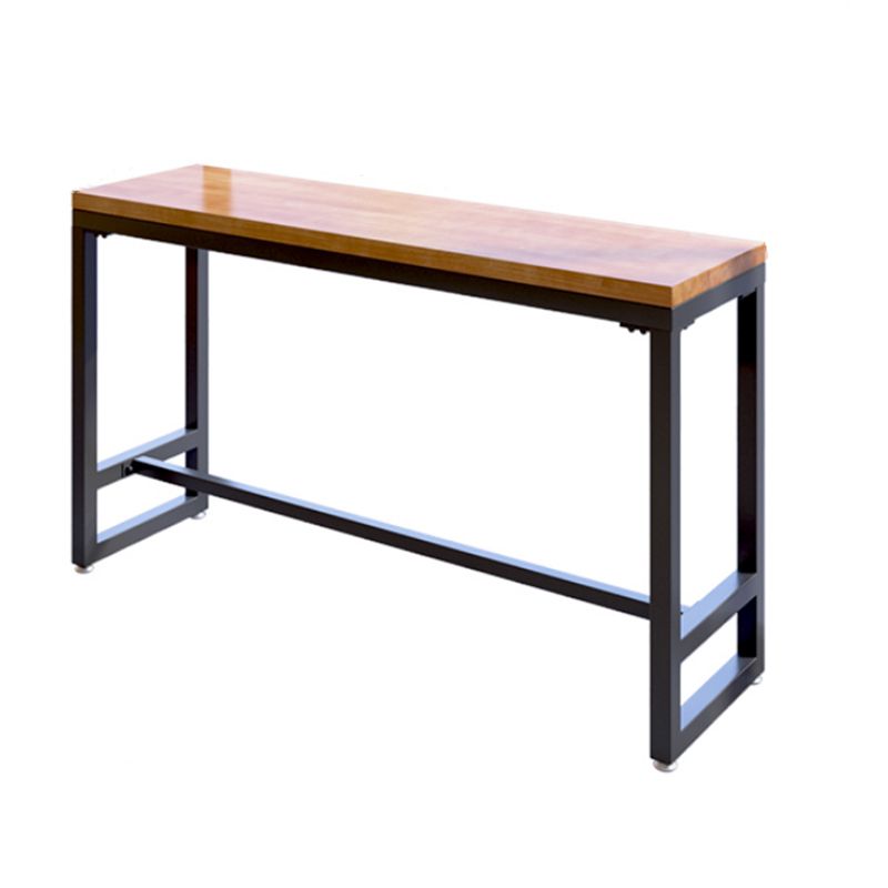 5 Pieces Modern Rectangle Solid Wood Pub Table with High Stools