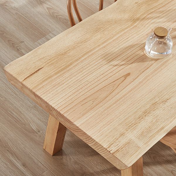 Rectangle Wood Dining Table Modern Pine Table in Nature with 4 Legs for Restaurant