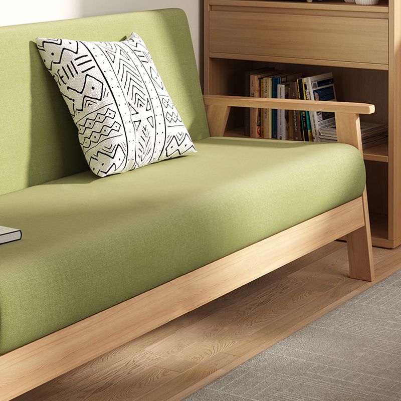 Fabric Square Arm Slipcovered 2/3 Seat Sofa with Wooden Based Solid Color Sofa
