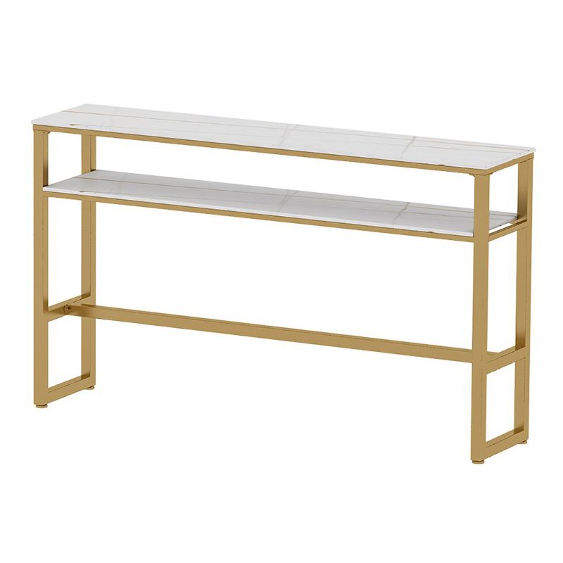 Glam Style Rectangle Bar Set 1/5 Pieces Stone Pub Dining Set for Indoor