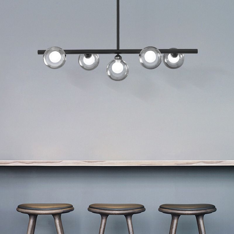 Glass Linear Island Lighting Simplicity Pendant Light Fixture for Dining Room