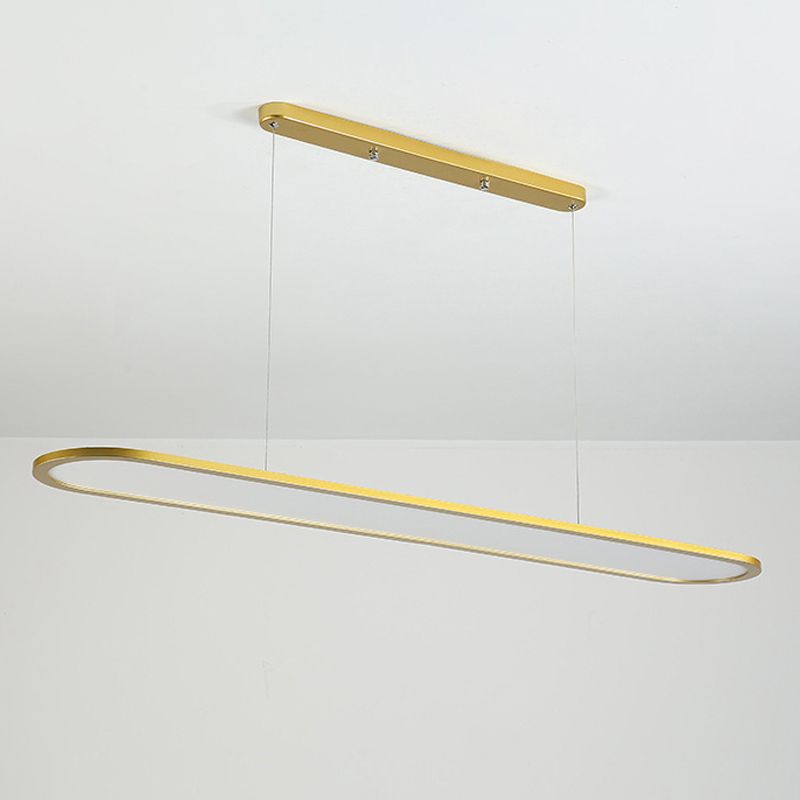 Oval Simplicity Island Pendant Minimalist Dining Room Metal LED 1-Light Island Light