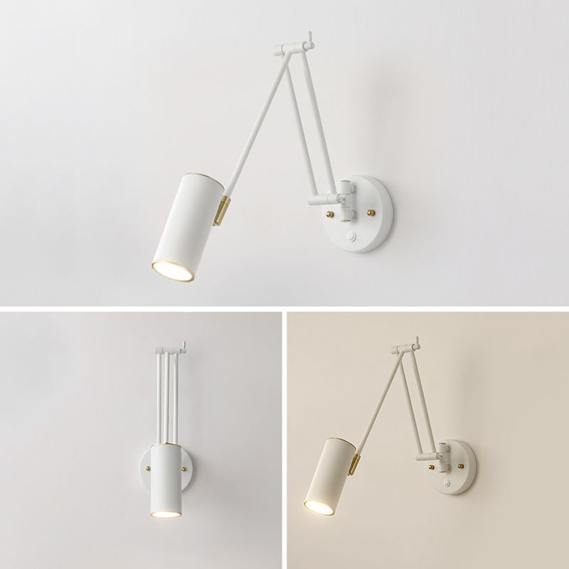 1-Light Wall Sconces Light Fixtures Modern Style Swing Arm Metallic Sconce Wall Lighting
