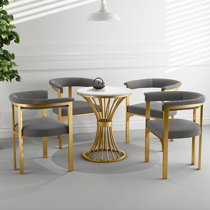 Sillas de comedor tapizadas de estilo escandinavo, sin brazos, con respaldo abierto (juego de 2)