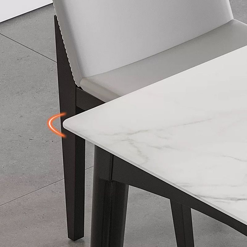 Medieval Modern Sintered Stone Top Dining Table Rectangle Table with 4 Legs