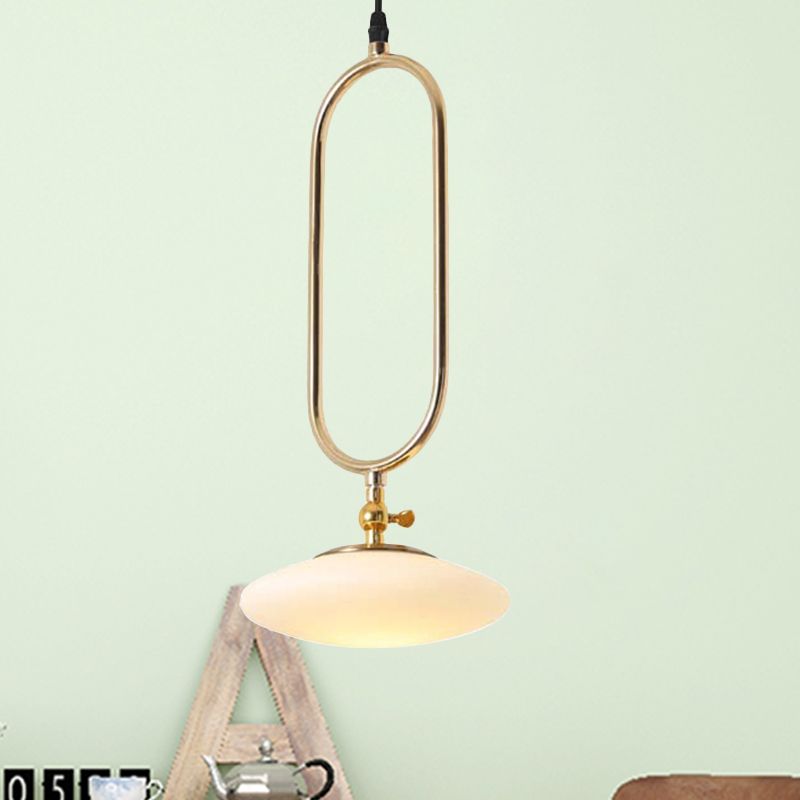 Iluminación colgante de platillo de mosca lámpara colgante de techo de cabecilla de estilo 1 en acabado dorado
