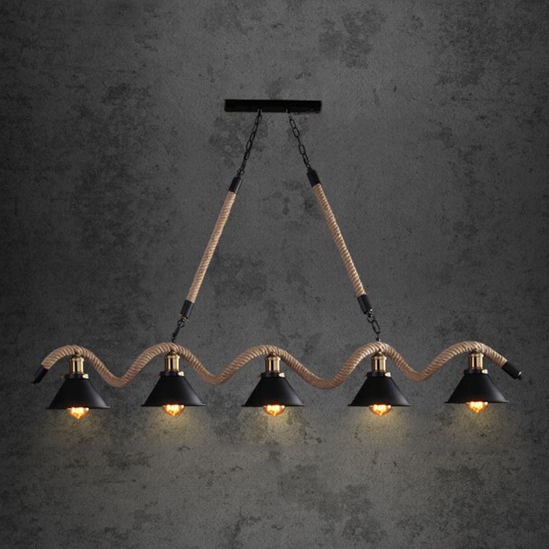 Industrial Geometric Island Pendant Lighting Metal Multiple-Light Island Lighting