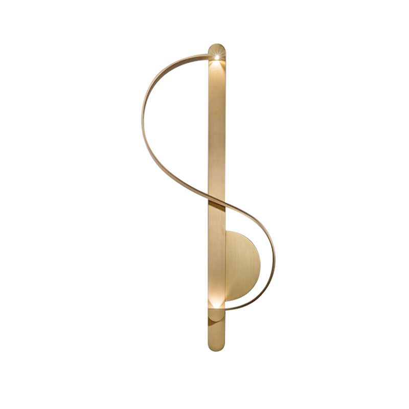 Golden Geburved SCONCE LICTE FIMUTE Eenvoudige LED -aluminium wand SCONCE LAMP IN WART/WIT LICHT
