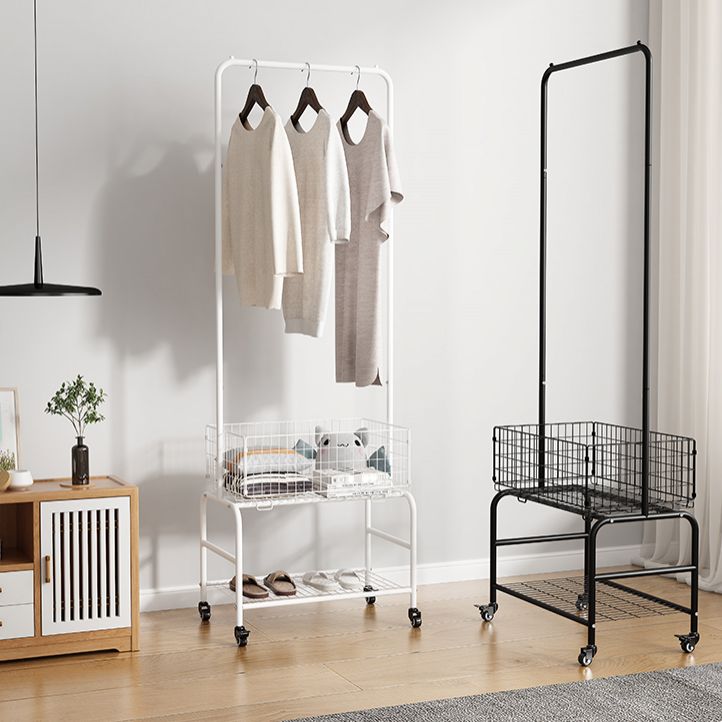 Contemporary Style Wardrobe Metal Open Wardrobe with Wheels for Home