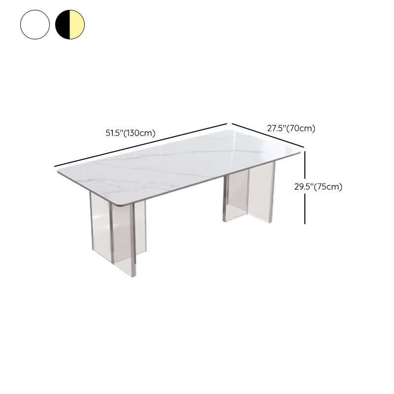 Modern Rectangle Stone Dining Table 1/7 Pieces Dining Set for Dining Room